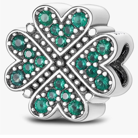 Irish 4 leaf clover slide charm to fit all Pandora bracelets - Picture 1 of 2